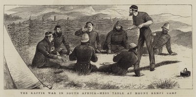La guerre des Kaffirs en Afrique du Sud, table de mess au camp de Mount Kempt - William Ralston